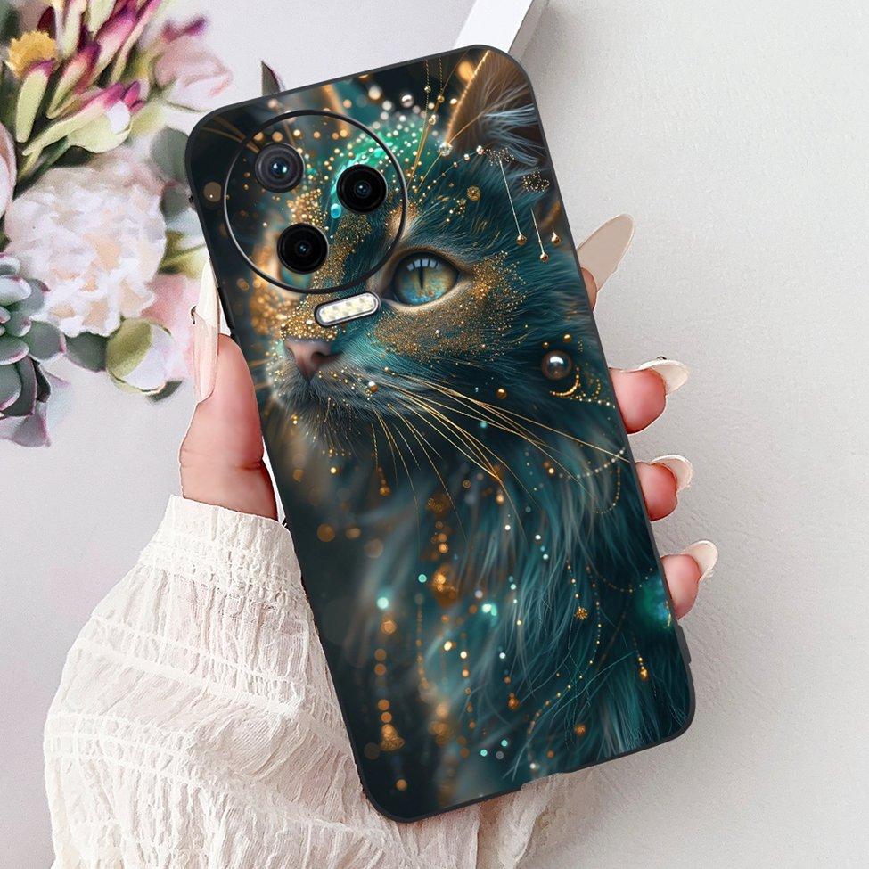 For Infinix Note 12 Pro 4G Case X676B Silicone Cute Cat Fashion Flowers Painted Cover For Inifnix Note 12 Pro Phone Case Bumper