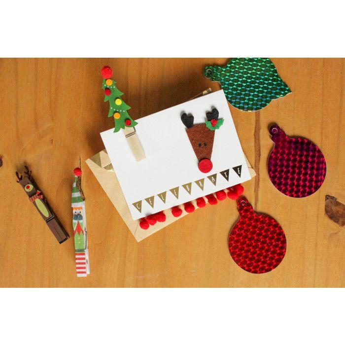 Stickers personnages de Noël en feutrine 5,5 cm 12 pièces