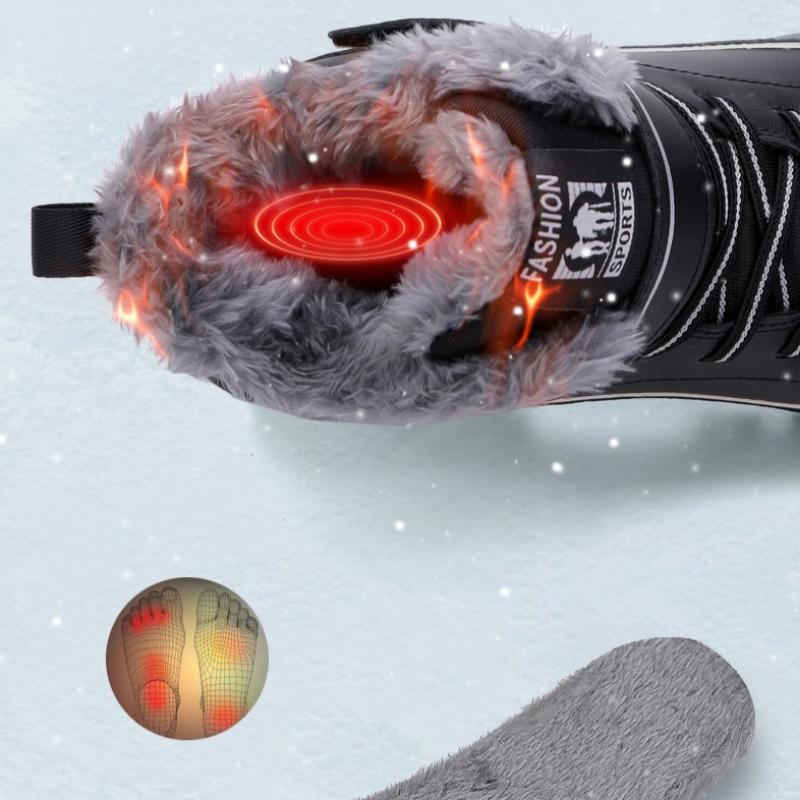 Zapatos Deportivos Cálidos de Cuero y Terciopelo, Suelas Blandas de Goma, Zapatos para Caminar para Ancianos, Zapatos Casuales de Moda