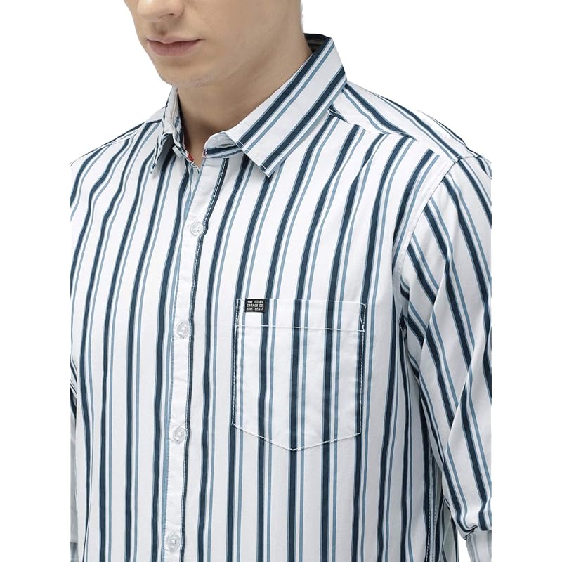 The Indian Garage Co Adult Men's Solid Slim Fit Shirt (0619-SH04-04_White M)