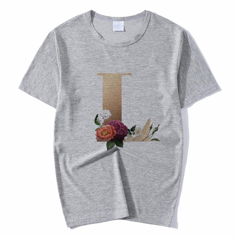 Summer A To Z 26 Alphabet Print Tshirt Cartoon Tees Women Streetwear Funny Casual T
