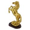 Pferdestatue Gold Synthetisches Harz Einzigartige Pferdekunstfigur für Weinschrank Büro Springendes Pferd
