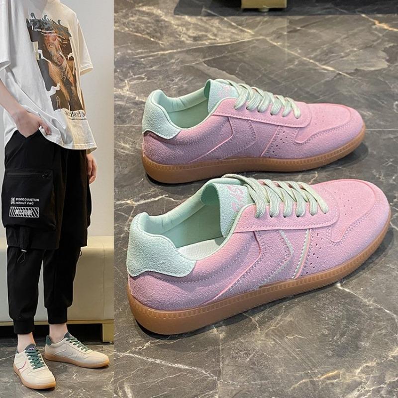 Autumn New Flat Shoes Women's Fashion Round Head Suede Front Lace-up Soft Sole Comfortable Sports Shoes