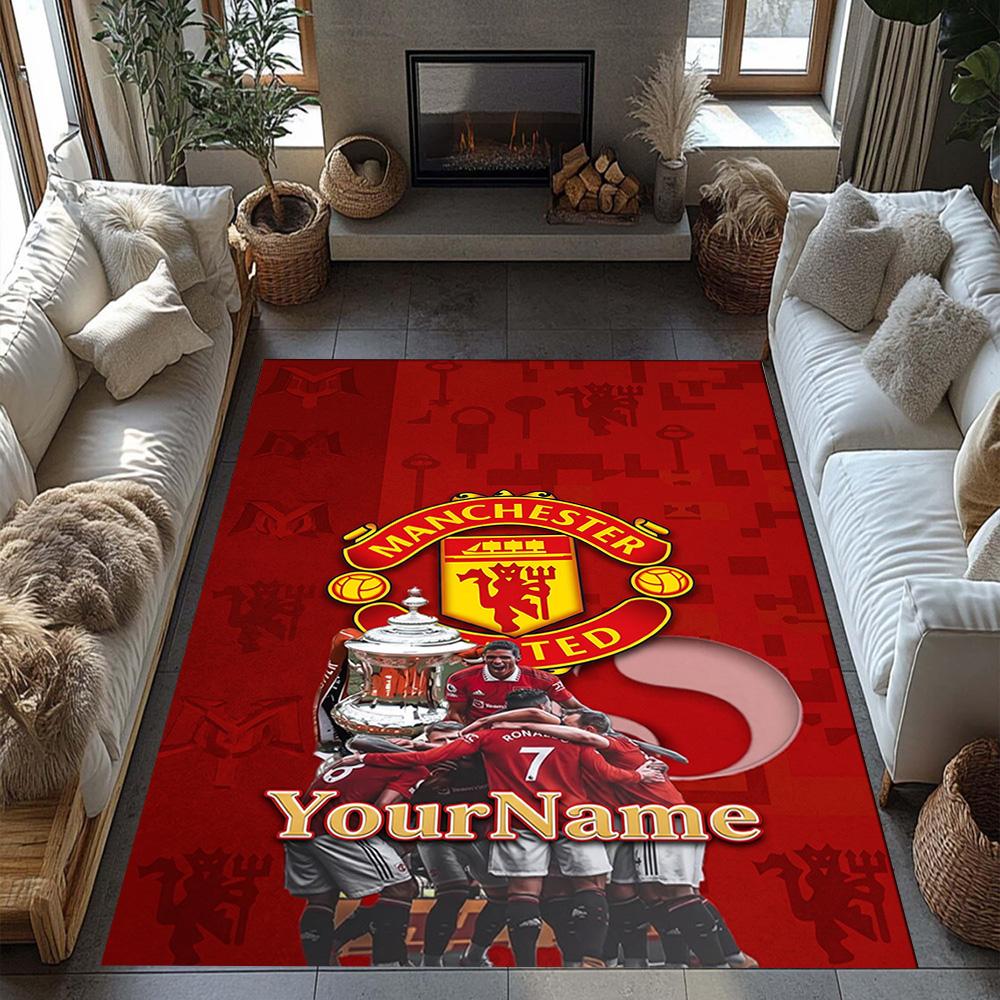 Manchester Personalized Text Carpet Perfect for Outdoor Foyer Game Room Hallway Antislip Carpet Anime Office Decor Birthday/Christmas Gift
