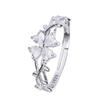 Anello regolabile a forma di quadrifoglio in argento S925 per donna - Lusso leggero, design alla moda e unico