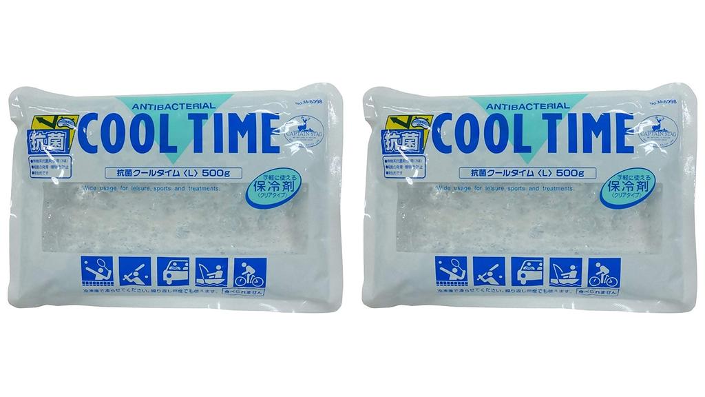 Captain Stag Cool Time Antibacterial Ice Cooling Effect Medium Pack, Approx. 8-10 Hours, Size, 300g, 2-Pack, UZ-13186