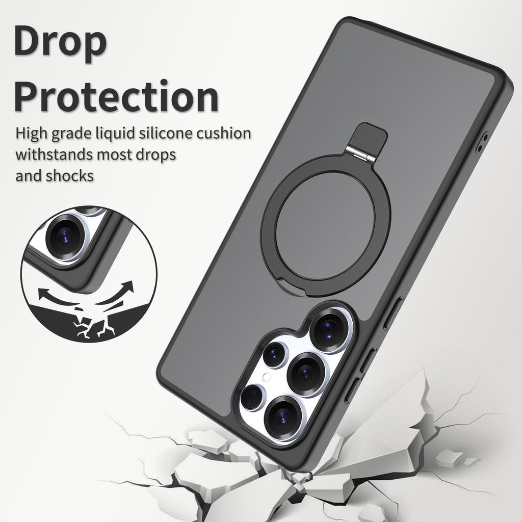 Applicable To Samsung S26Ultra Mobile Phone Case S25 + Magnetic Protective Case 24 Fulcrum Case Galaxy with Bracket Anti-drop