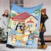 Bluey Theme Printed Blanket Perfect For Couch Bed Travel Outdoor Use Machine Washable Cozy Durable