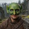 Soft Material Costume Accessory Halloween Green Lizard Mask Realistic Textured Half-Face Mask,PU Foam Lightweight Animal Party Mask Accessory,