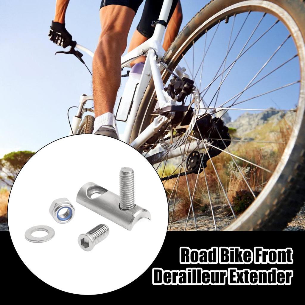 Road Bike Front Derailleur Extender Stainless Steel Parts Derailleur Hanger Extender for Mountain Road Cycling Outdoor Biking