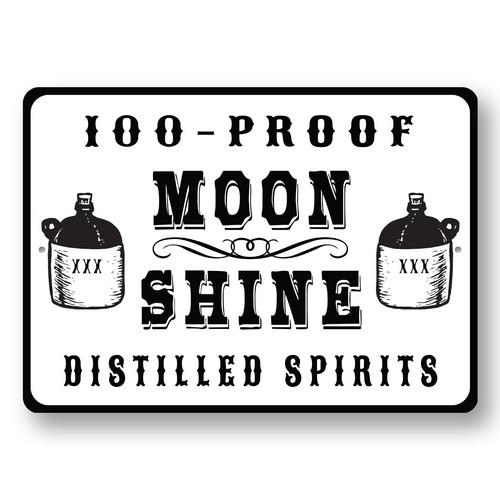 Металлическая табличка 100 Proof Moonshine Виски Алкоголь Мужская берлога Дистиллерия Алкогольные напитки Декор aluminum 20x30cm