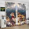 Set Of 2 Christmas Savior Jesus Pattern Printed Curtains Decorations Home Room Curtain Made Polyester
