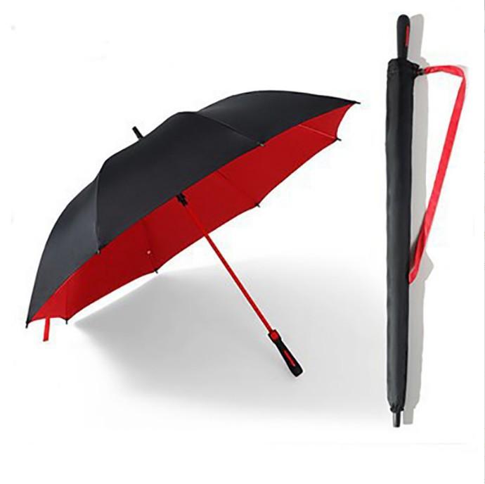 New full fiber straight golf umbrella enlarged thickened color scheme handle car business advertising umbrella printed logo