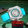 Neue God of Gamblers Uhr für Herren, Glücksrad, Poker-Persönlichkeit, Nicht-automatische Armbanduhr, Wasserdicht, Leuchtend