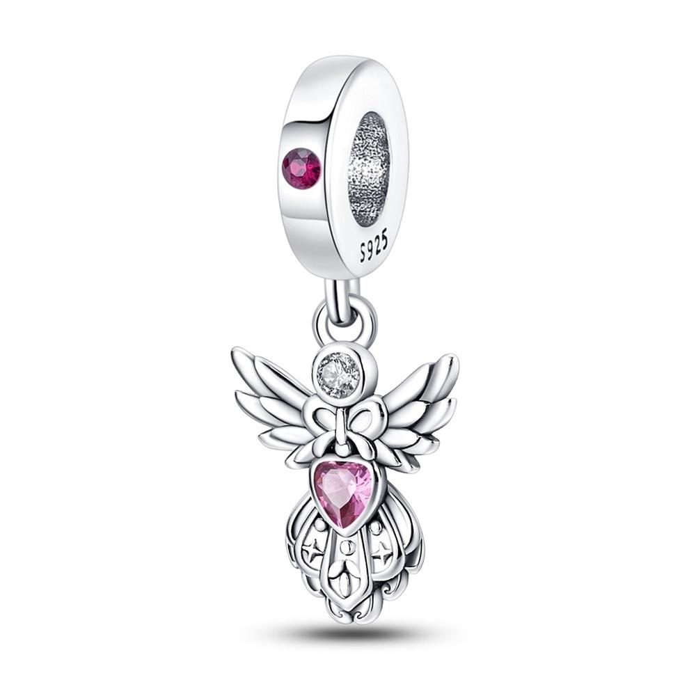 

Original Charms Copper Plated Pink Angel Pendant Beads Fit Bracelet Women Jewelry Making Diy Gift