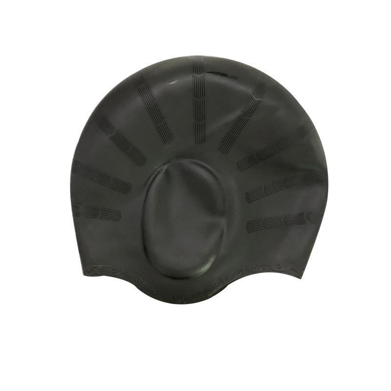 

Взрослая унисекс водонепроницаемая силиконовая шапочка для плавания с наушниками чёрный