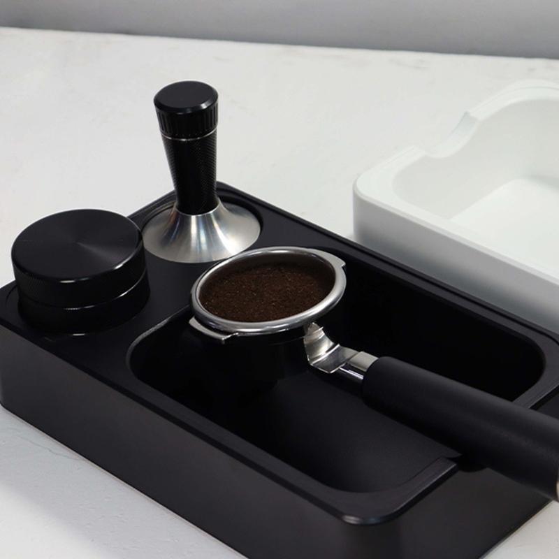 Multifuntional Practical Tamping Station ABS Tamper Station with Coffee Residues Tub Suitable for Coffee Tool Storage