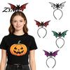 Non Slip Velvet Headband Halloween Bat Headband, Felt Glitter Hairband Versatile Festival Hair Ornament for Costume, Masquerade Party Prop Garden Tour