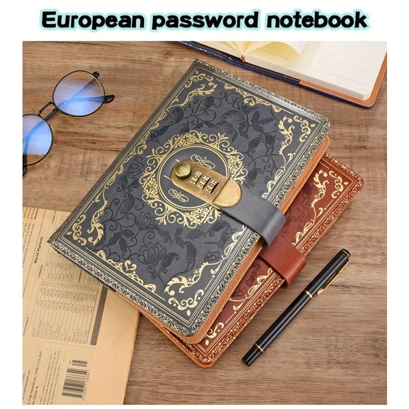 Digital Locking Journal - A5 Password Protected Diary with Secure Code Lock,200 Page Faux Leather Secret Notebook for Teens Gift