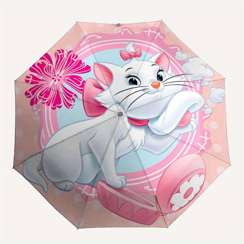1pc Artemis Cat Automatic Opening Umbrella - Portable Tri-Fold Design, 8-Rib Iron Frame Outdoor Umbrella, Ideal Gift for Fans, Travelers, Da