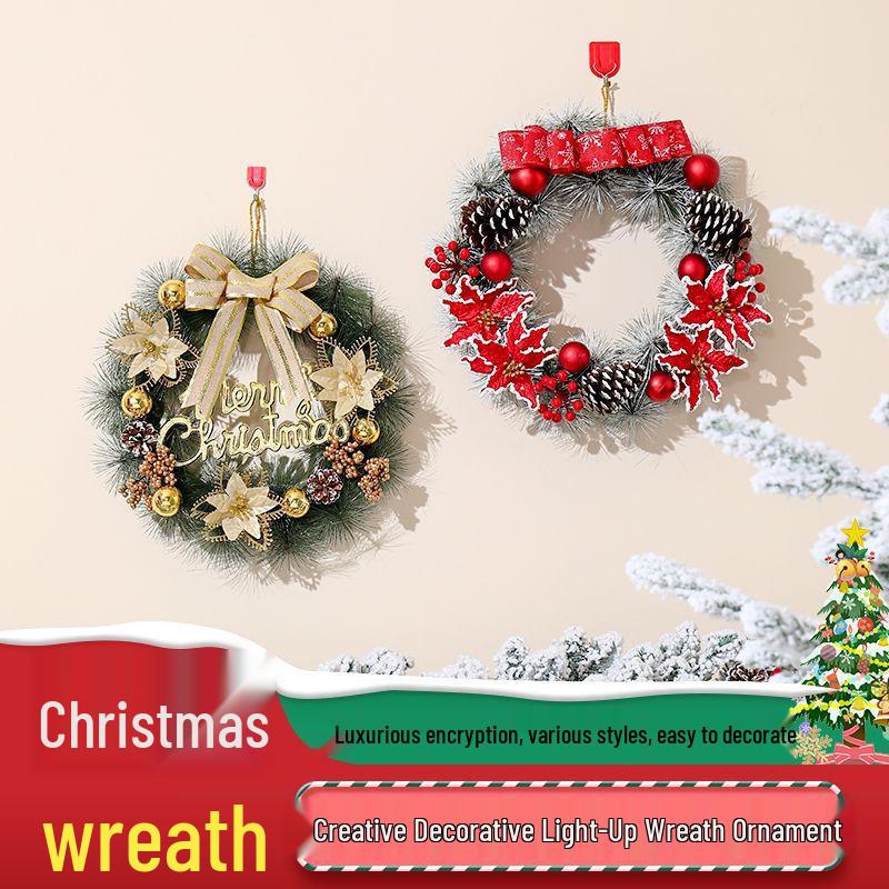 Julekrans og Hengende Ornamenter - Festlig Vegg- og Dørdekorasjon, Kreative Anheng og Gaver.