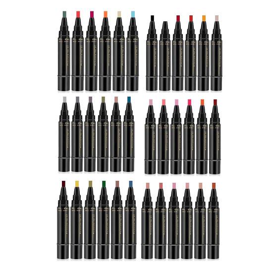 6 ks 3v1 lak na nehty v tužce Rychleschnoucí Bez UV Akrylová barva Tužka na nehty Vodotěsná Přenosná Cestovní Domácí Salon DIY Ženy Tužka na nehtové umění