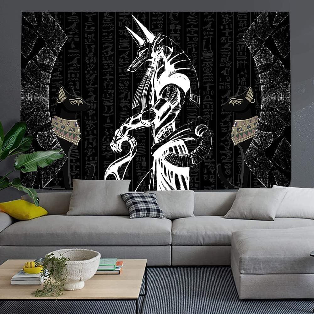 Egyptian style tapestry Egypt Anubis 75x100 чёрный