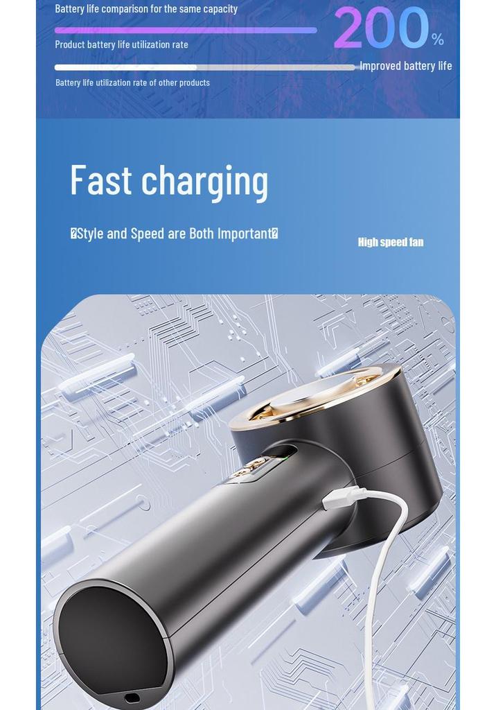 Handheld Mini Ice Pack Fan with Semiconductor Cooling and Digital Display for Portable Desktop and Outdoor Use