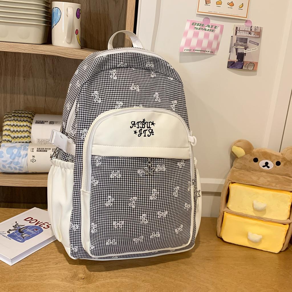 Schoolbag for High-aesthetic Campus Middle School Students, Japanese Style INS Cute Multi-compartment Backpack for Grades 1-1