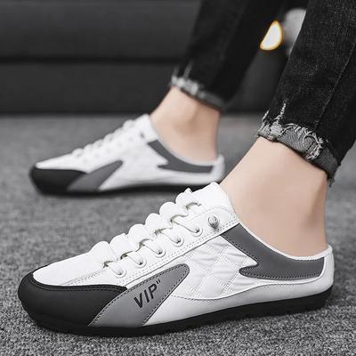 Fashion 2024 Men's Shoes Breathable Half Slippers Low Flat Shoes Lightweight Mens Sneakers Outdoor Walking Shoes Simple Tenis Masculino