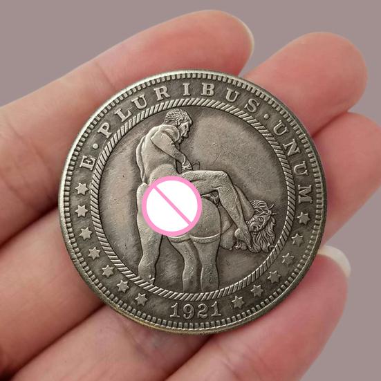 Sexy Challenge Coin Vintage Adults Challenge Coin Good Luck Token Double Sided Coin Collectible Gift for Coin Collectors