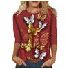 Women's Fashion Casual Print Round Neck Long Sleeve Loose Sweater Top