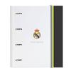4-ring Binder - Safta - Real Madrid EQUIPMENT 25/26 - 100 A4 Sheets - 27x3.5x32 Cm - White - Elastic Closure