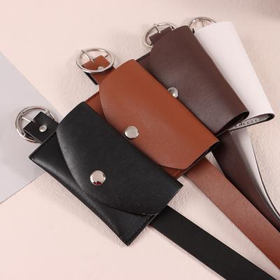 Cinturón de 100 cm Ajustable Riñonera de PU Hebilla Metálica Billetera Funda para Teléfono Cinturones Decorativos para Señoras Bolsa de Trabajo para Vendedor
