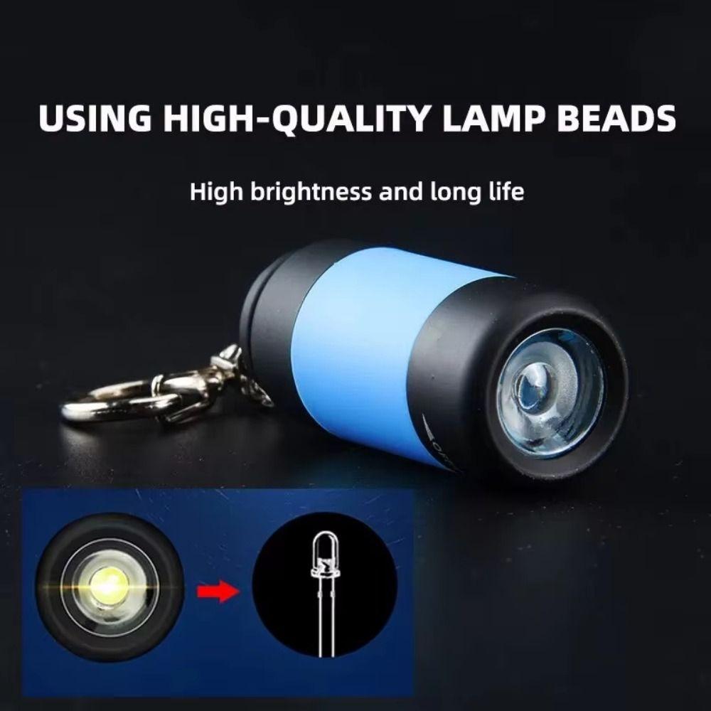 Bright Outdoor Flashlight Keychain Long Battery Life Pocket Emergency Lamp  Camping