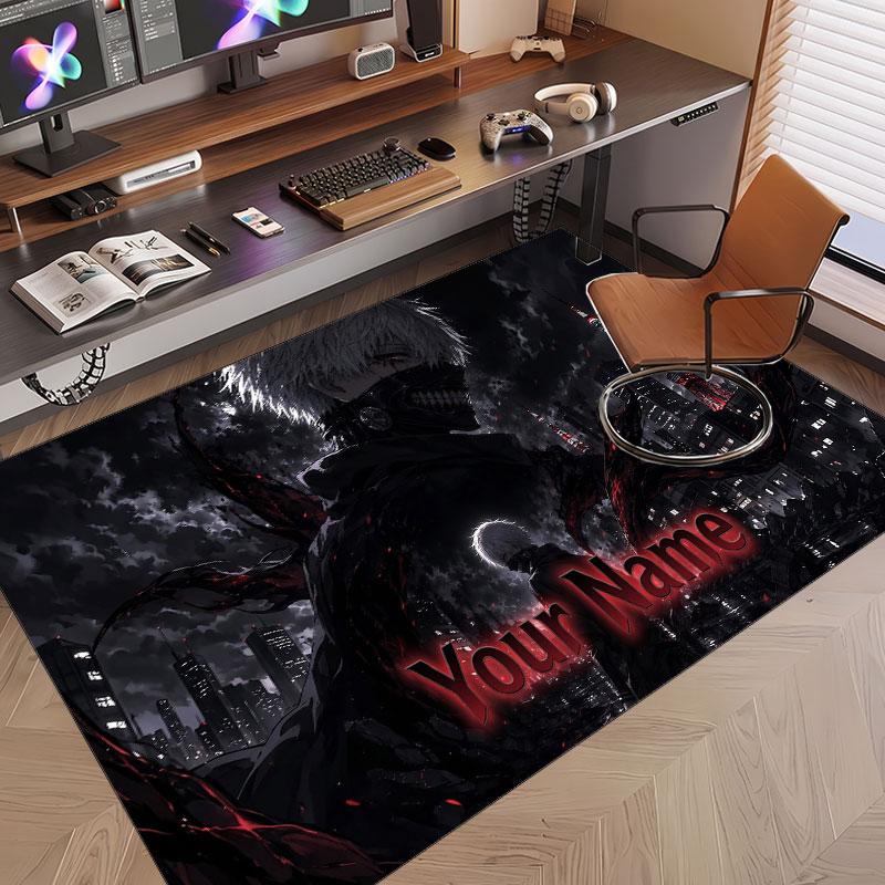 Custom Name Crystal Velvet Rug,Tokyo Ghoul Comfortable Anti Slip Floor Mat For Room Decoration