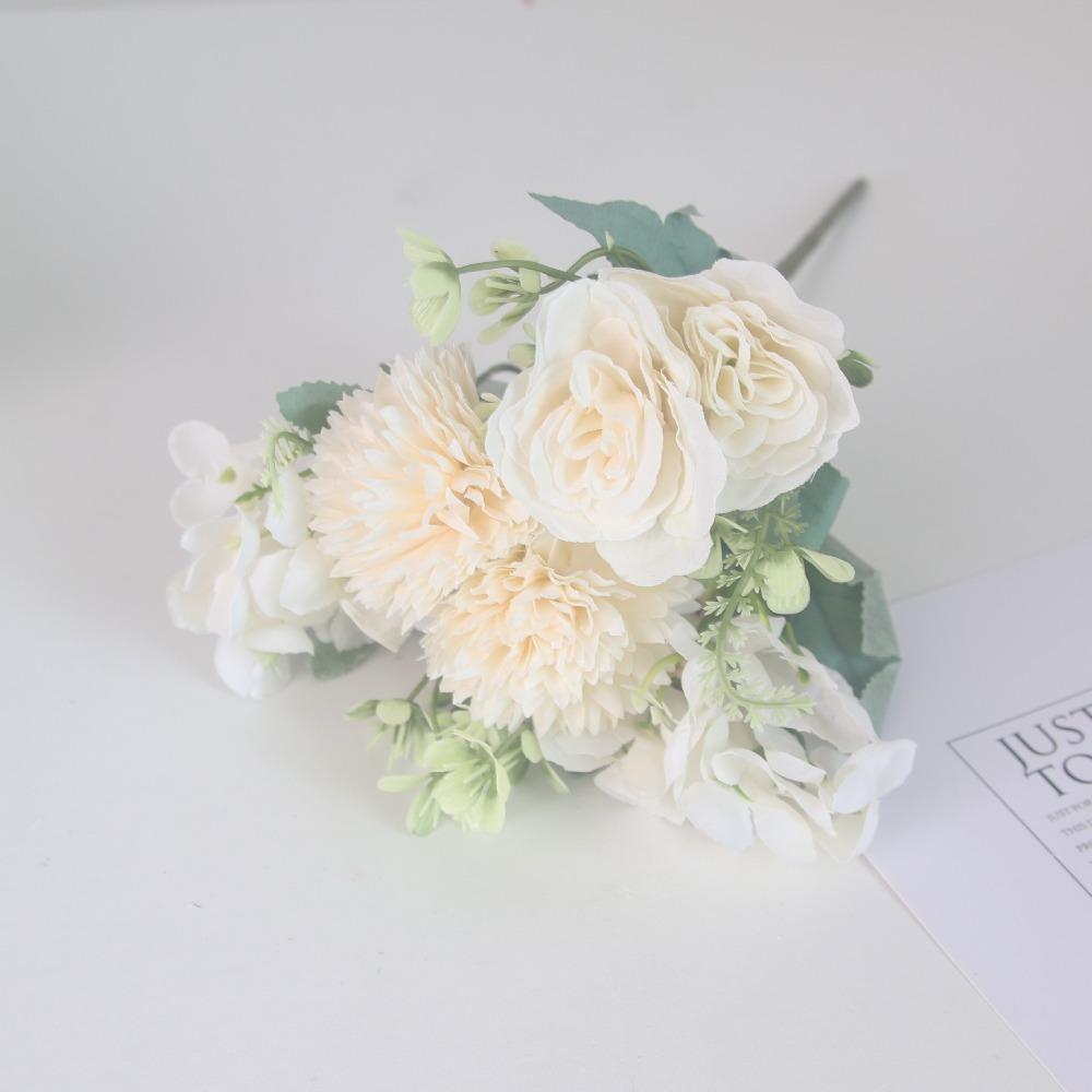 Simulated Silk Roses Daisy Bouquet Rose Vases Decorative Fake Hydrangea  For Vases