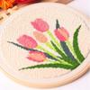 Stamped Cloth Tulip Sunflower Punch Needle Kit Yarn Thread DIY Embroidery Kit