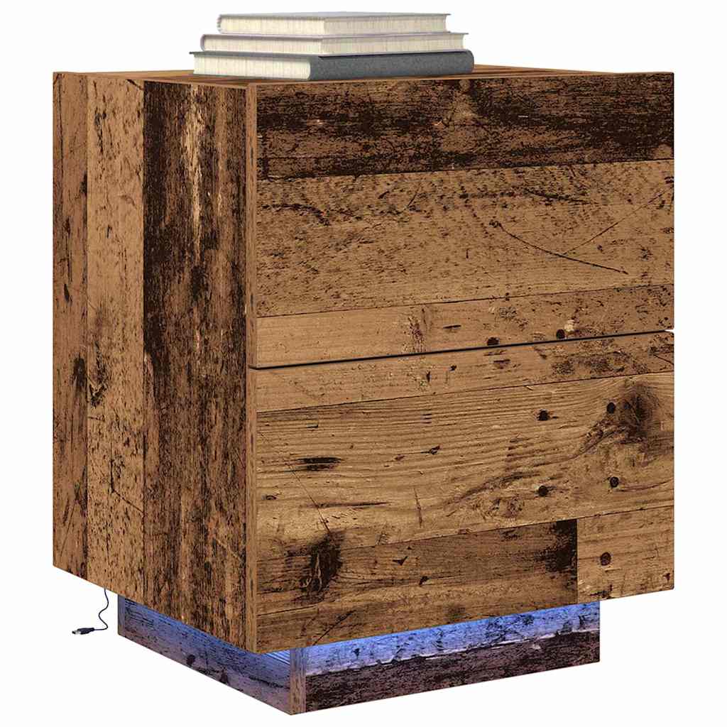 Nightstand with Drawers Reclaimed Wood Look 45 x 40 x 55 cm Engineered Wood