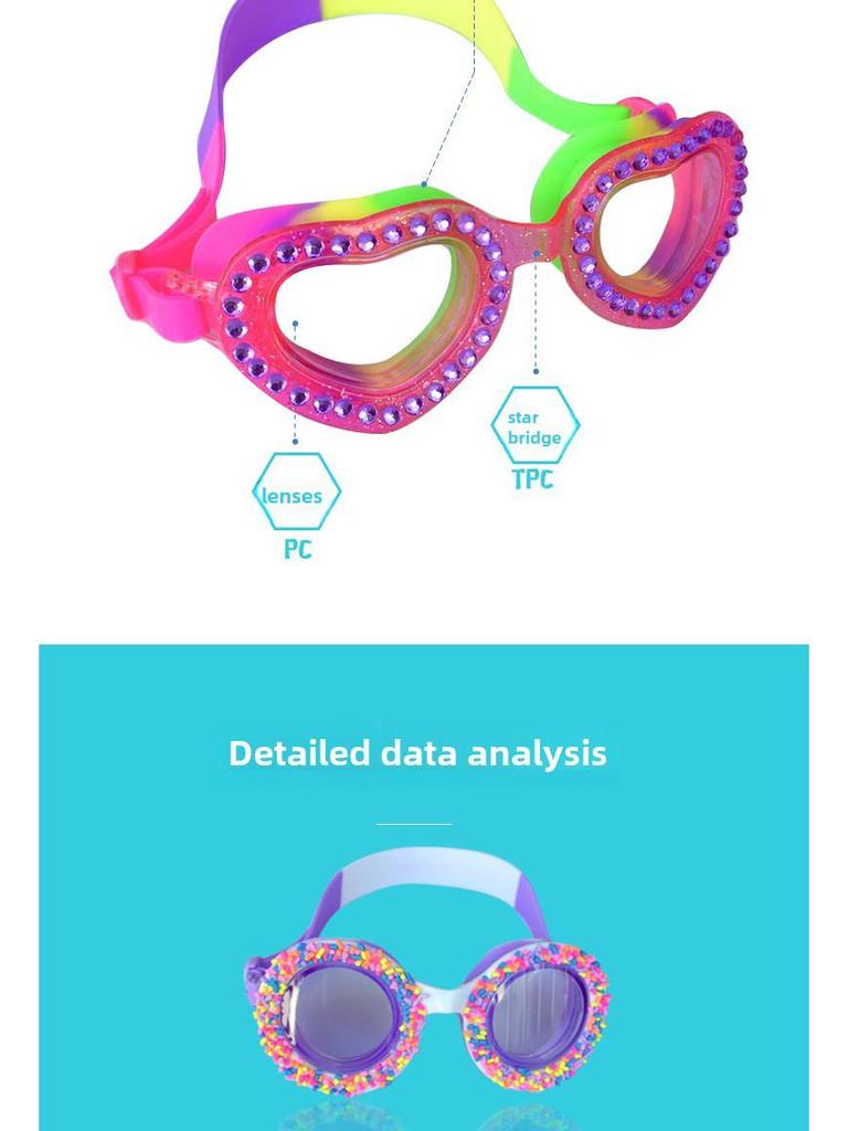 Wodoodporne okulary pływackie dla dzieci z kreskówkowym wzorem, maska do nurkowania zapobiegająca parowaniu dla chłopców i dziewcząt, możliwość personalizacji logo