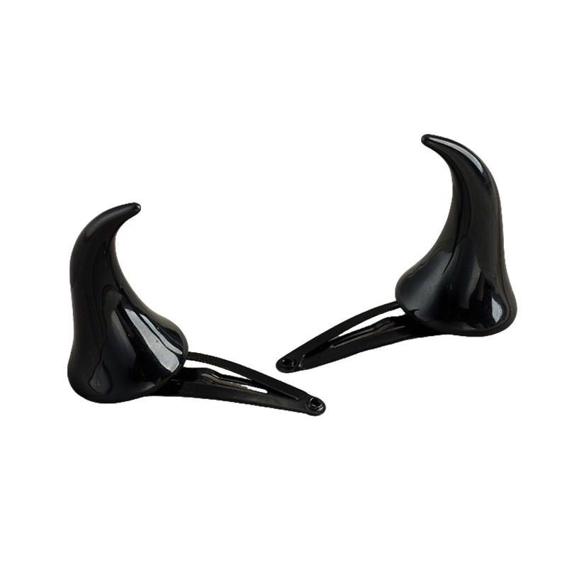 1 Pair Halloween Devil Horns Hair Accessory Clip Black Red 2 Color Available Demon Horn Hairpin Gothic Party Cosplay Costume ZYF