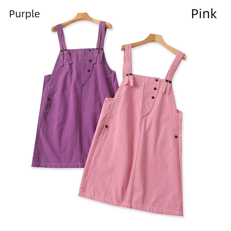 

Экспорт Летняя Женская 100% Хлопковая Джинсовая Юбка на Подтяжках в Западном Стиле, Универсальная, Свободного Кроя, Подчеркивающая Фигуру, Молодежное Платье Pink M