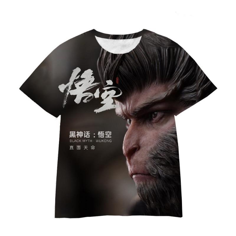 Wukong Cartoon Game 3D Digital Printed Loose Casual T-shirt