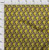oneOone Cotton Flex Fabric Spiral & Floral Block Printed Craft Fabric BTY 40 Inch