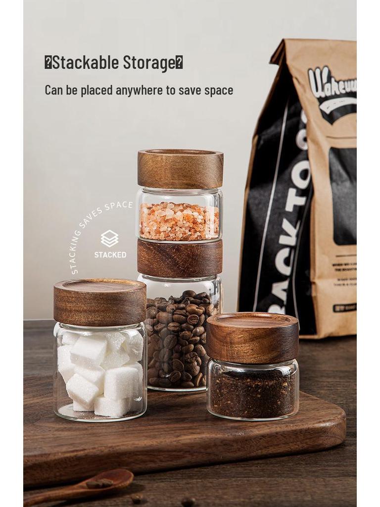 Transparent Borosilicate Glass Tea Canister: Airtight Storage Jar for Herbs, Snacks, Grains & More
