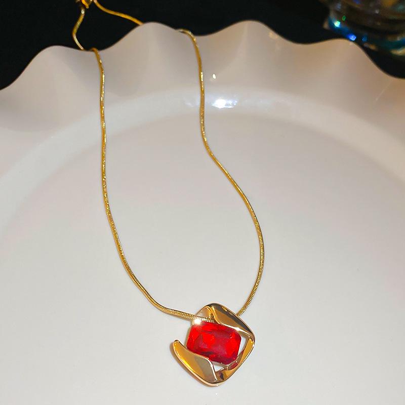 Goldbarren Bohnen Halskette - Edelstahl, Nischendesign, Schlichte Schlüsselbeinkette, Vielseitiger Modeschmuck