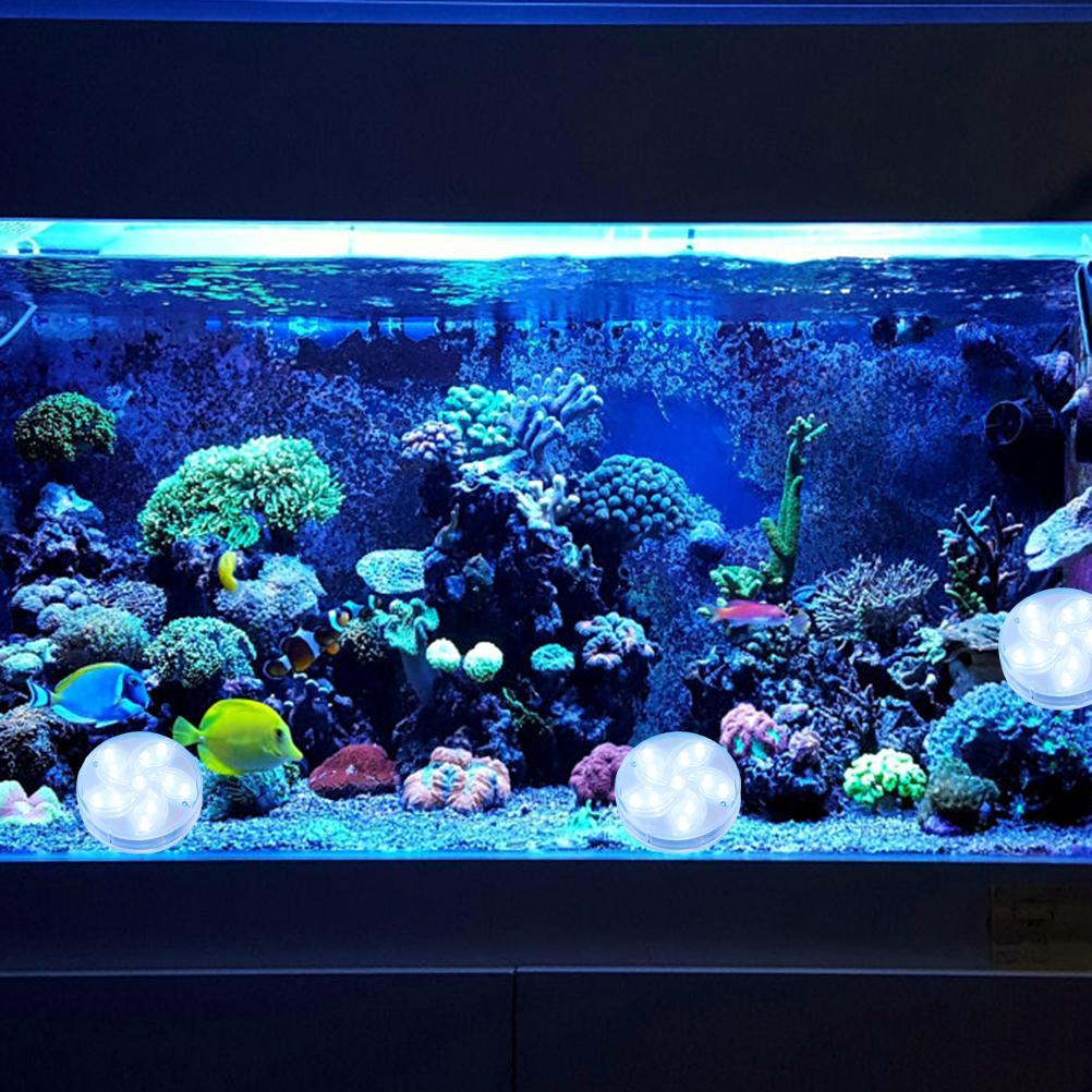 4 Pack Submersible LED Lights Waterproof LED Underwater Light with Suction Cup Magnets and RF Remote Control RGB LED