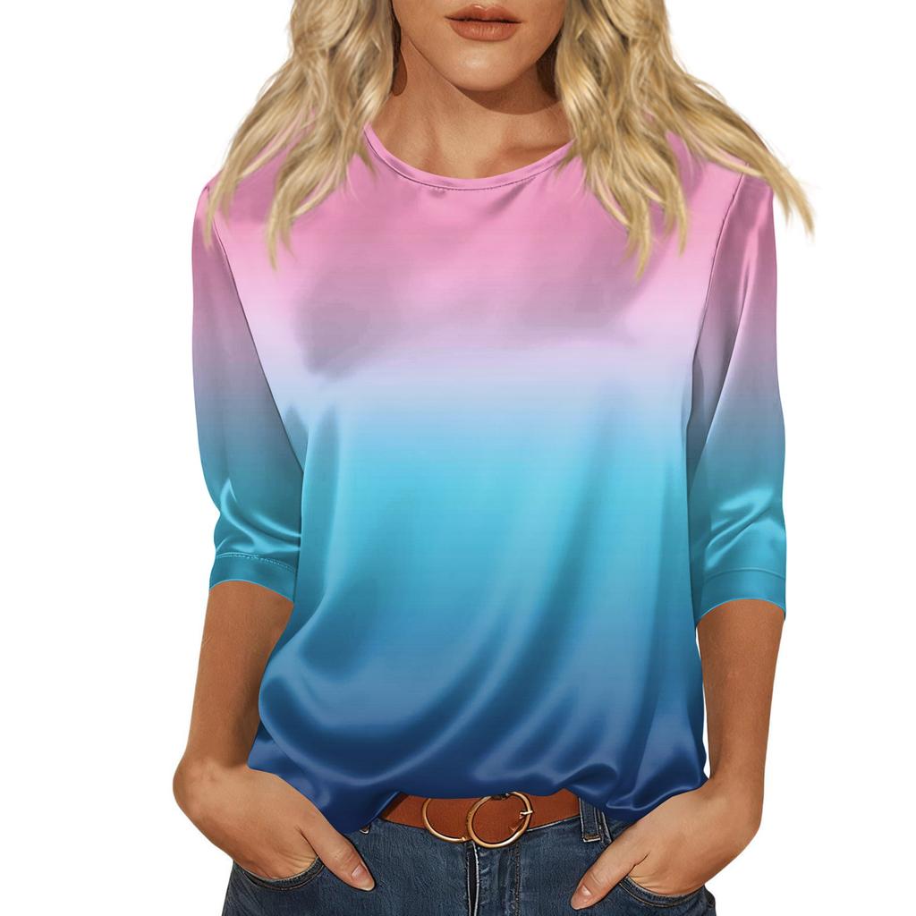 Blouse For Women Dressy 3/4 Long Sleeve Shirts Business Casual Outfit Tops