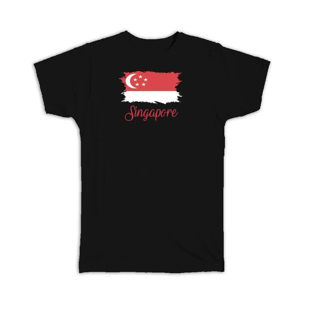 Gift T-Shirt : Singapore Flag Singaporean Country Expat 2XL