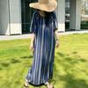 1011 new cotton and silk nightdress women's summer short-sleeved pajamas cartoon pony element long loose cotton silk skirt can be worn outside